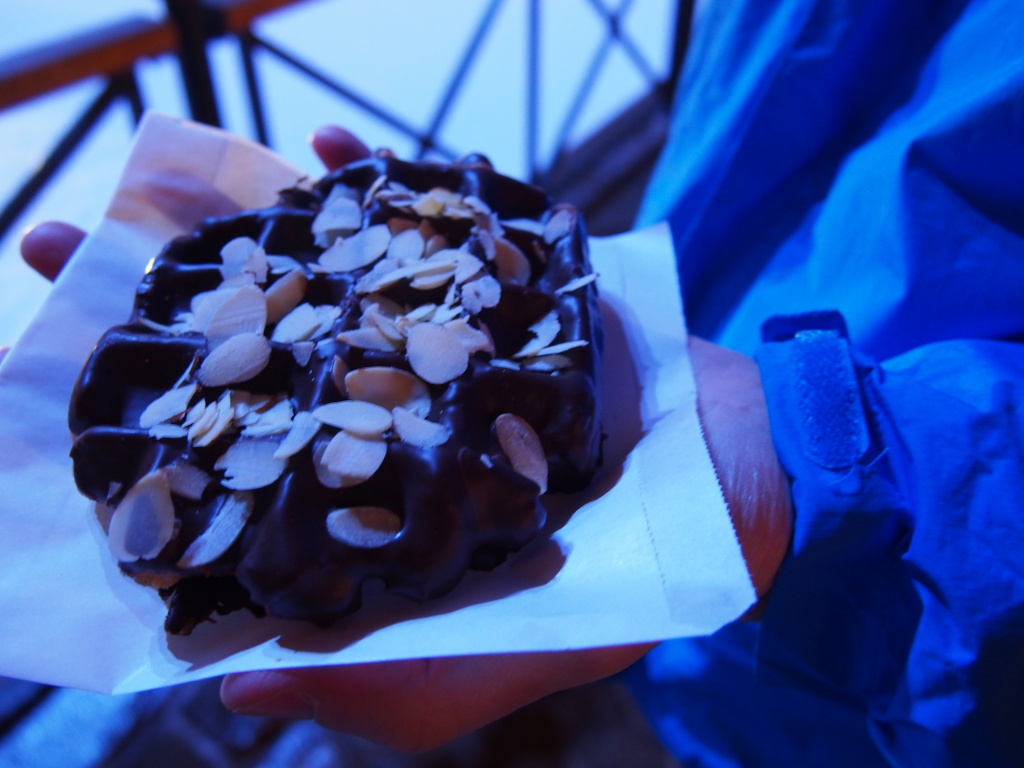 Oslo, Norway Christmas Market- Chocolate & Almond Covered Waffle