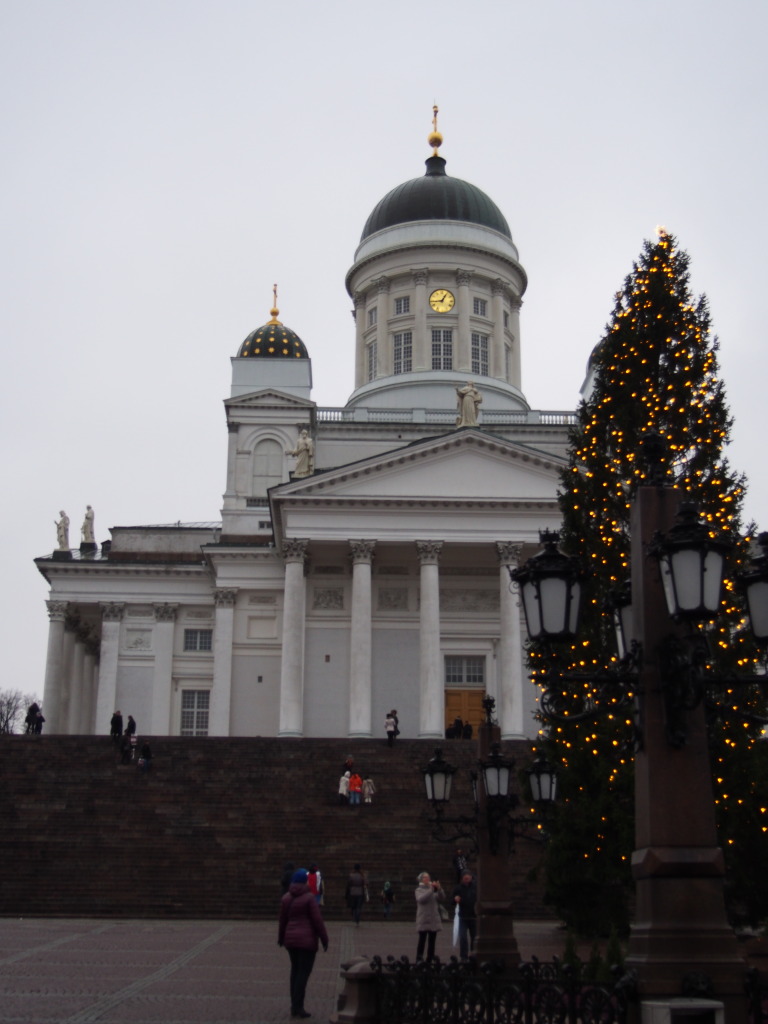 Helsinki, Finland Cathedral and Christmas Tree in December