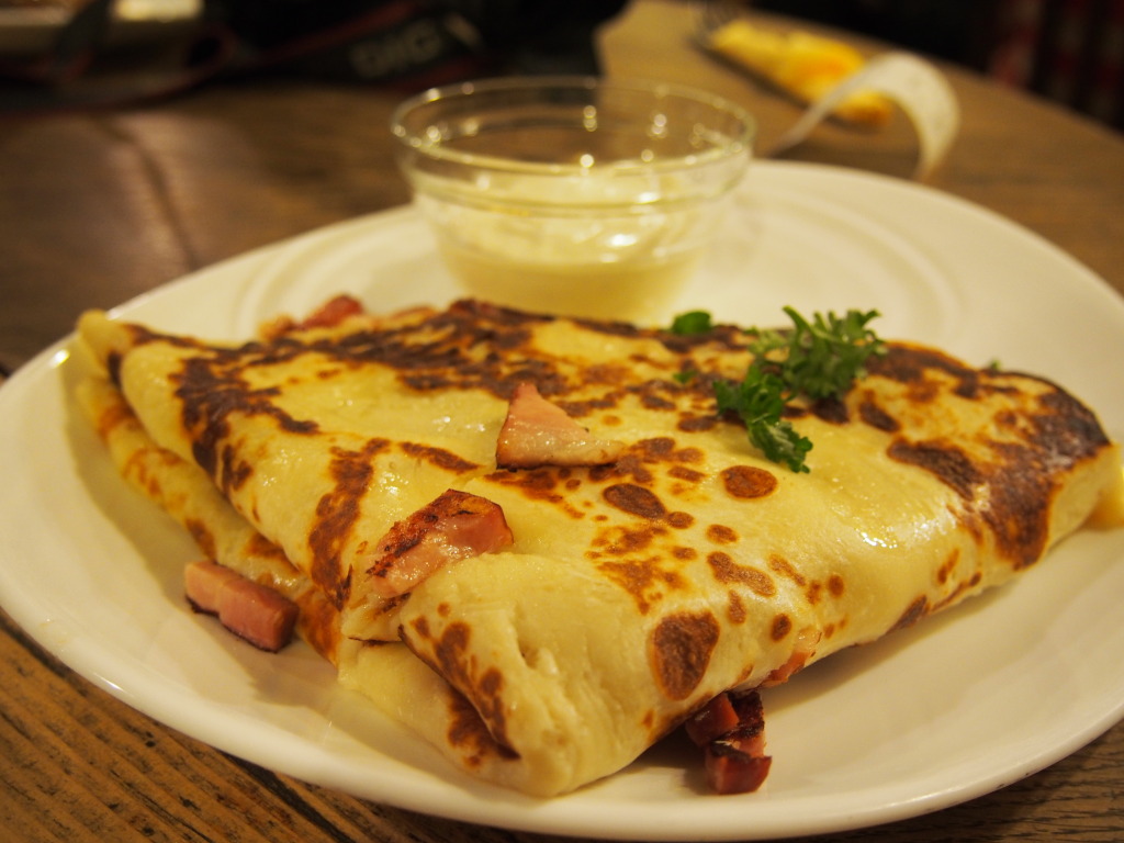Pancake with bacon & blue cheese in Tallinn Estonia