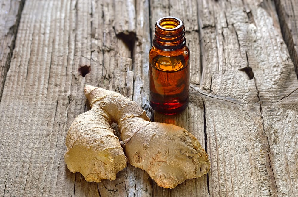 Ginger essential oil and motion sickness.